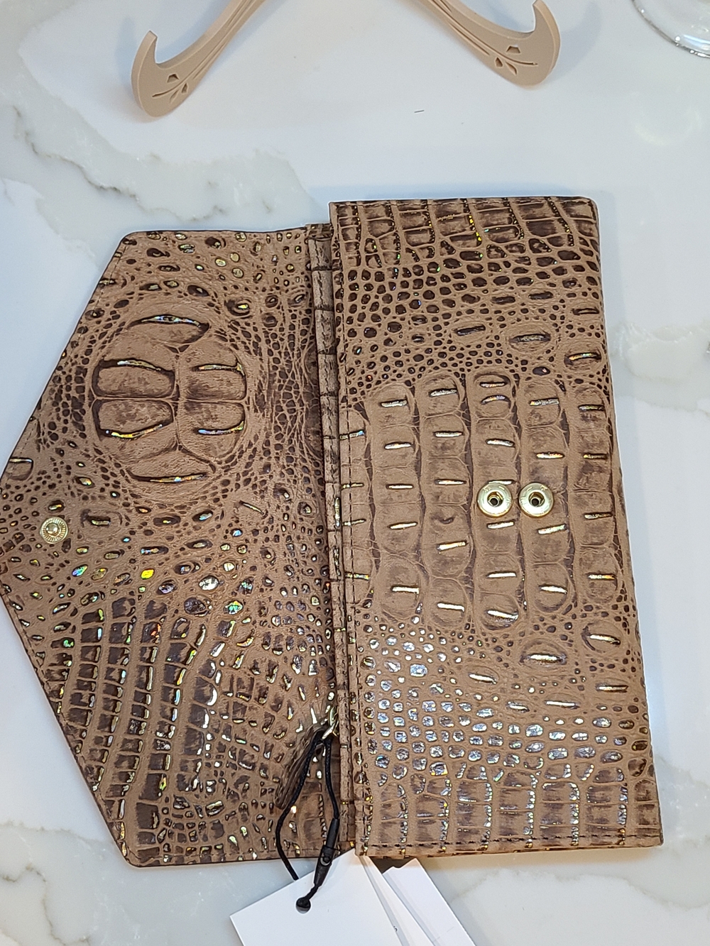 Brahmin NWT Veronica Gold Mini Melbourne Wallet Trifold - Picture 7 of 15